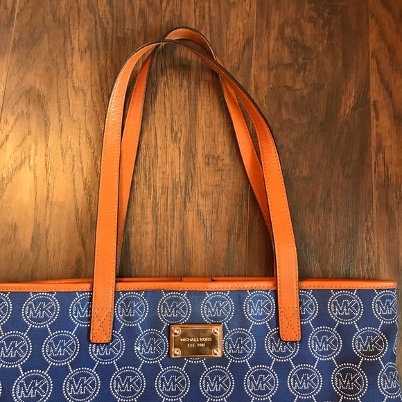 Michael Kors Blue & White Canvas Tote - Picture 2 of 8